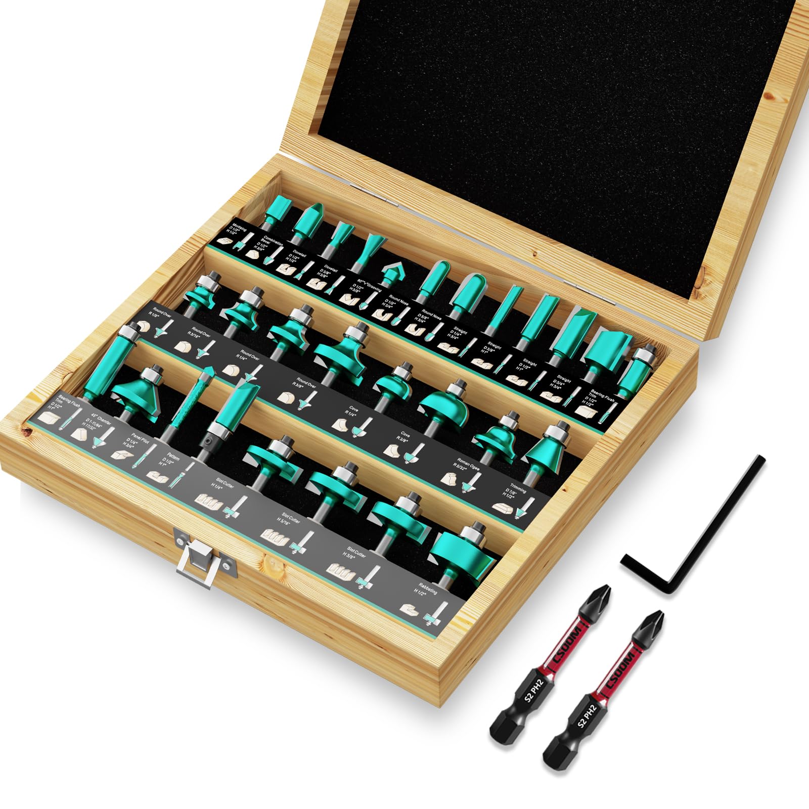 Router Bits Set - 20 Pieces Carbide Milling Cutters -9 Router Bits Set - 20 Pieces Carbide Milling Cutters -9