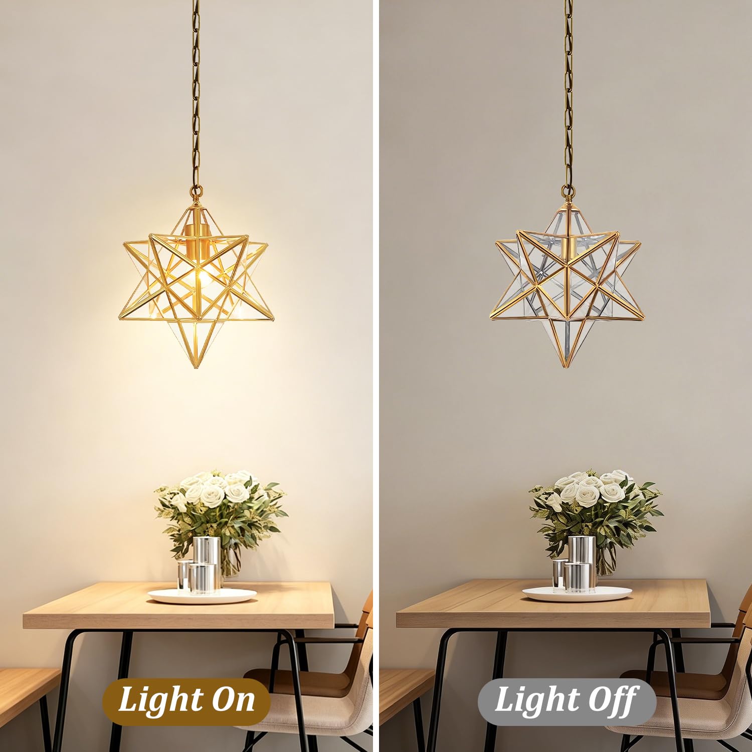 Lampadario a sospensione in vetro a stella con cristallo trasparente, lampadario rustico industriale vintage, lanterna sospesa, illuminazione a sospensione interamente in rame per soggiorno, ca