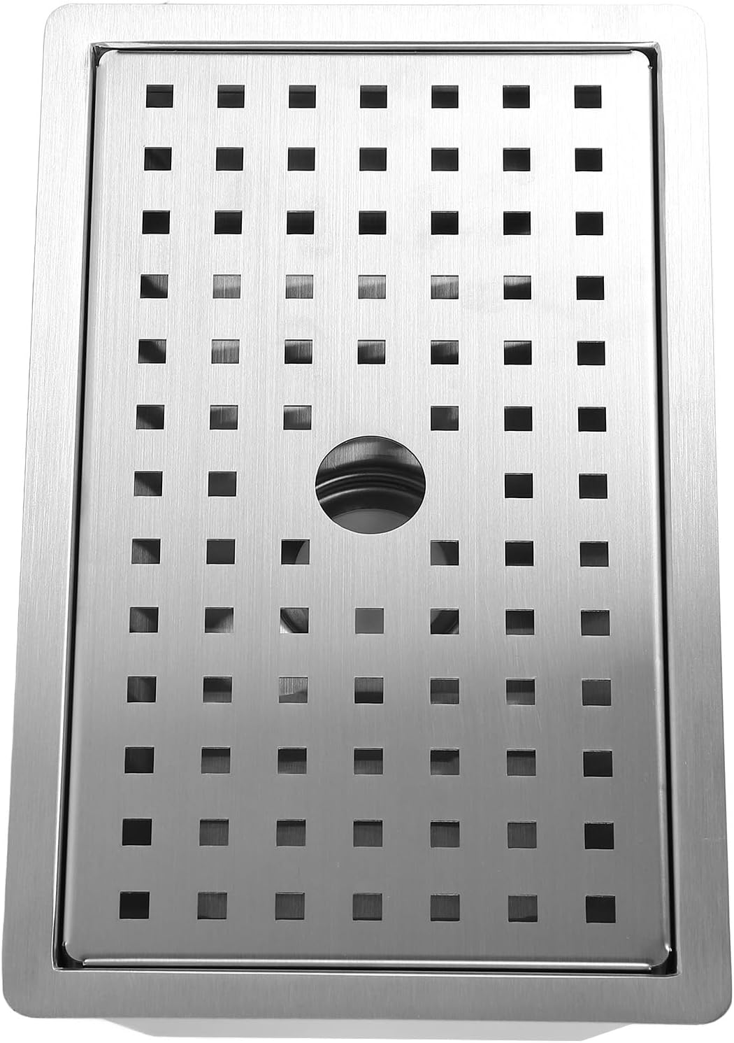 Stainless Steel Kitchen Sink with Water Drainage Tray, Small Bar Sink Workstation Basin, Slip Countertop Sink for Apartment Kitchen, Includes Mesh Filter and (Brushed)