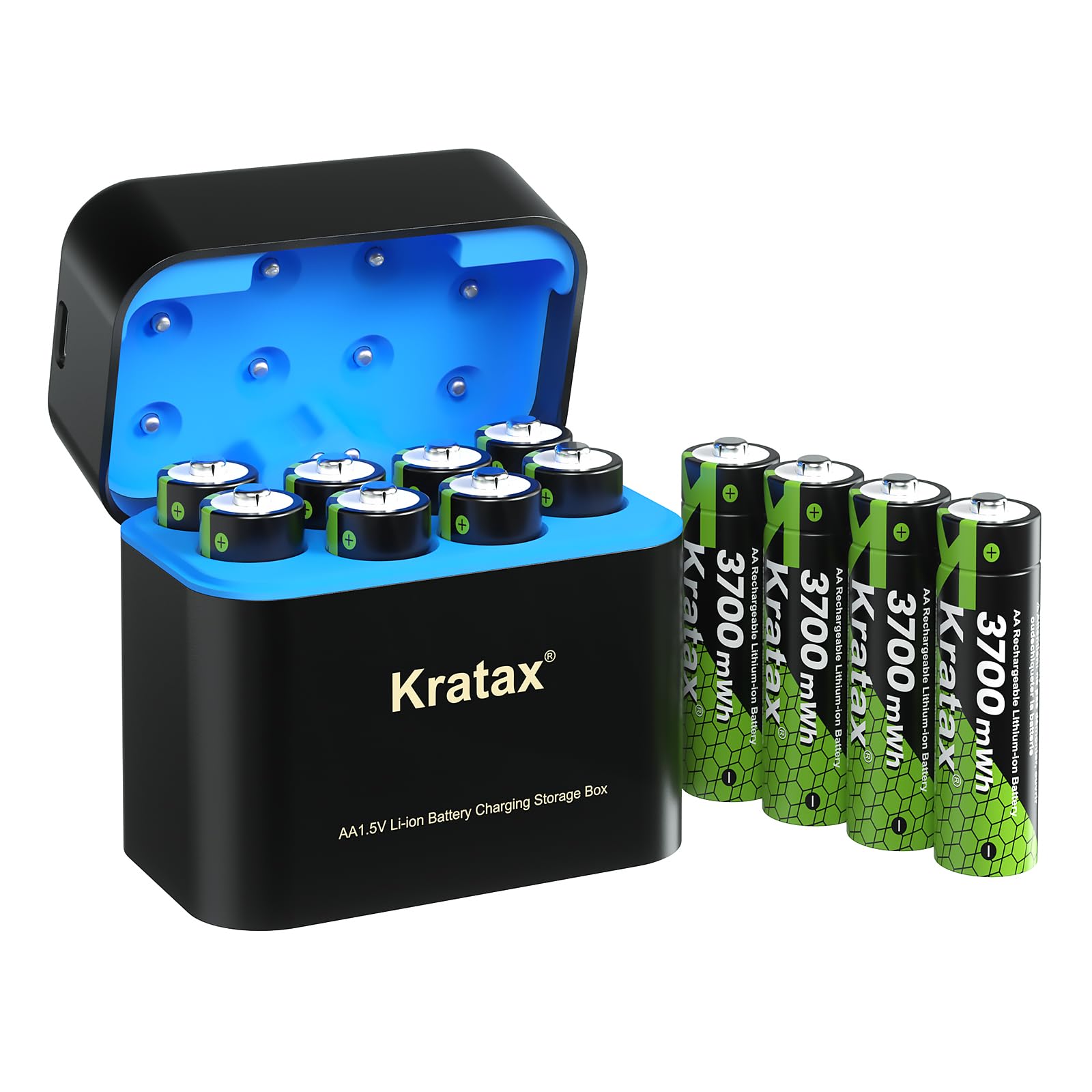 Baterías AA AAA Recargables De 1.5 V, Paquete De 4 Pilas AA Y 4 Pilas Aaa Recargables De Iones De Litio Con Cargador Combinado