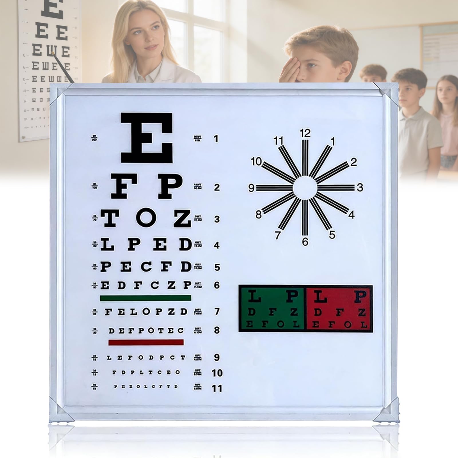FBJAMZ LED Eye Test Chart Light Box with Remote Control, 2.5m Measuring Distance, EnergyEfficient for Schools Vision Clinics, Ideal for Physical Exams