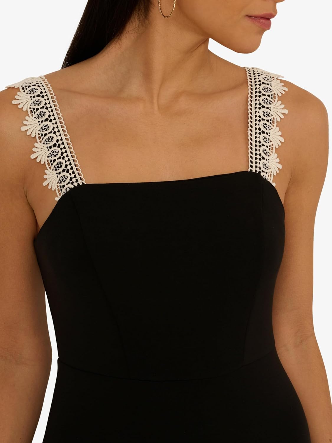 Adrianna Papell Women's Knit Crochet Trim Dress