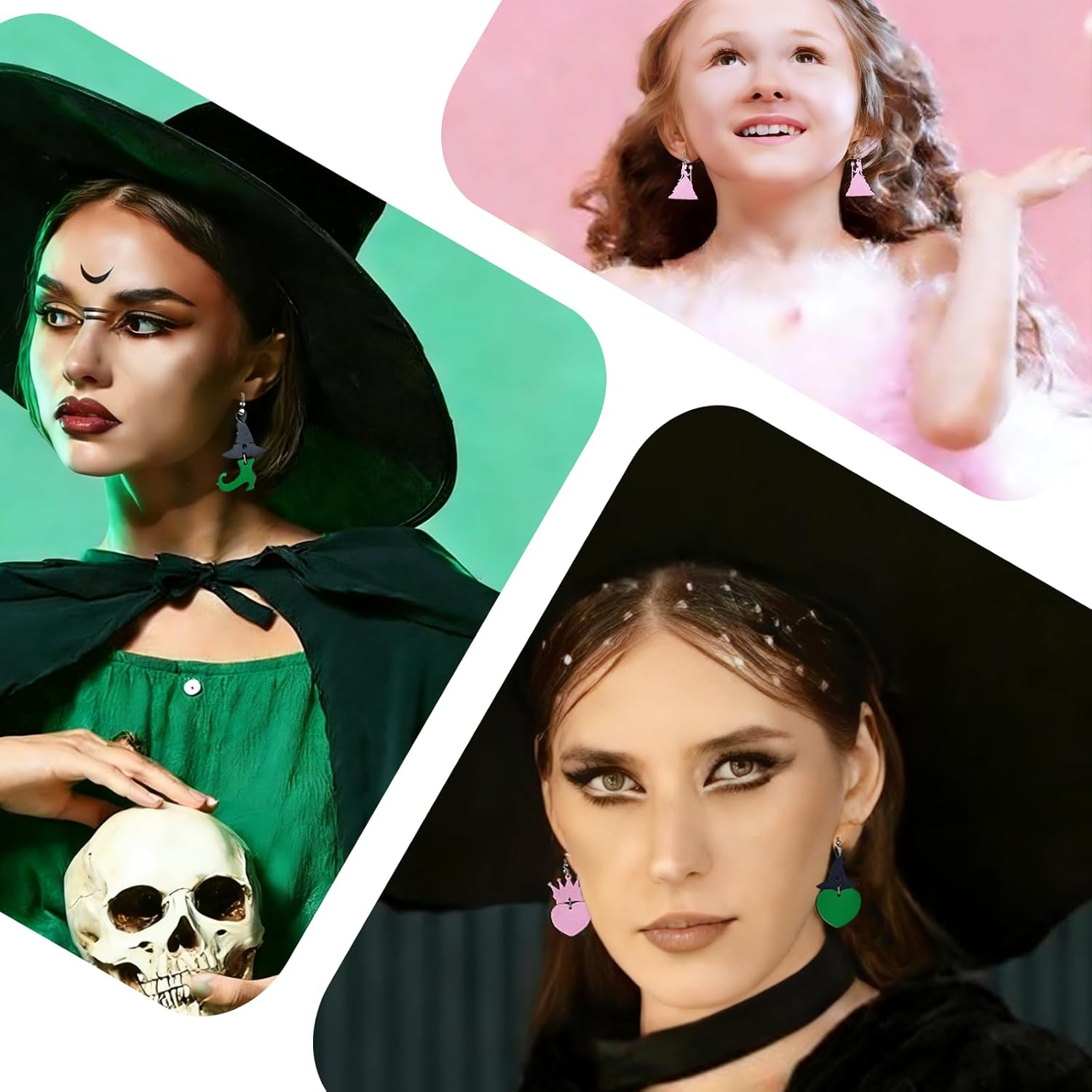 30 Pairs Witch Party Favors Bulk Wooden Earrings For Women Girls,Valentine's Day Gifts Witch Lovers Gifts Valentine's Day Stuff Favors Magical Movie Fans Costume Accessories Supplies for Women - Image 4