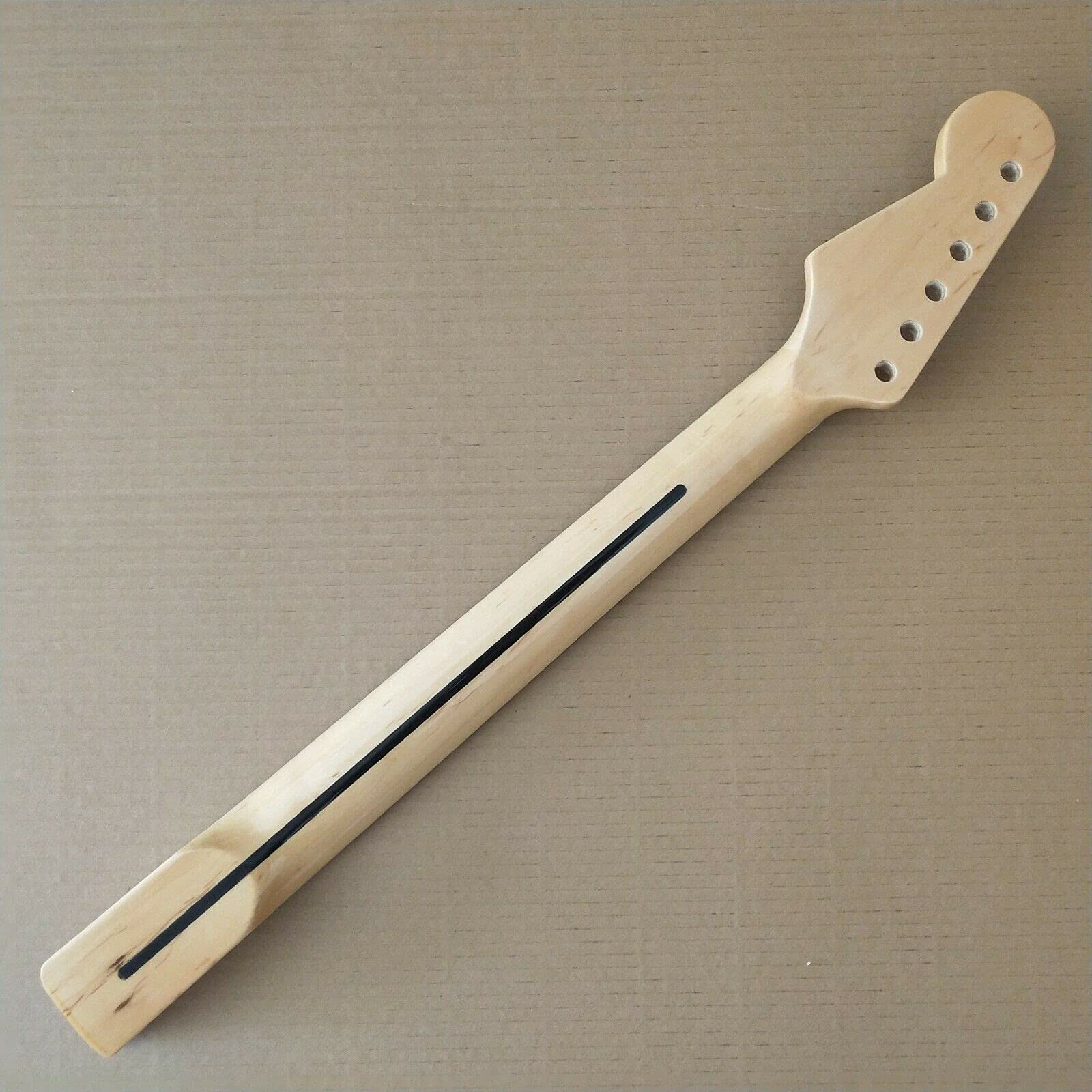 Manico Per Chitarra Elettrica In Acero Fiammato Arrosto &ndash; 22 Tasti, Tasti In Acciaio Inox Per Charvel