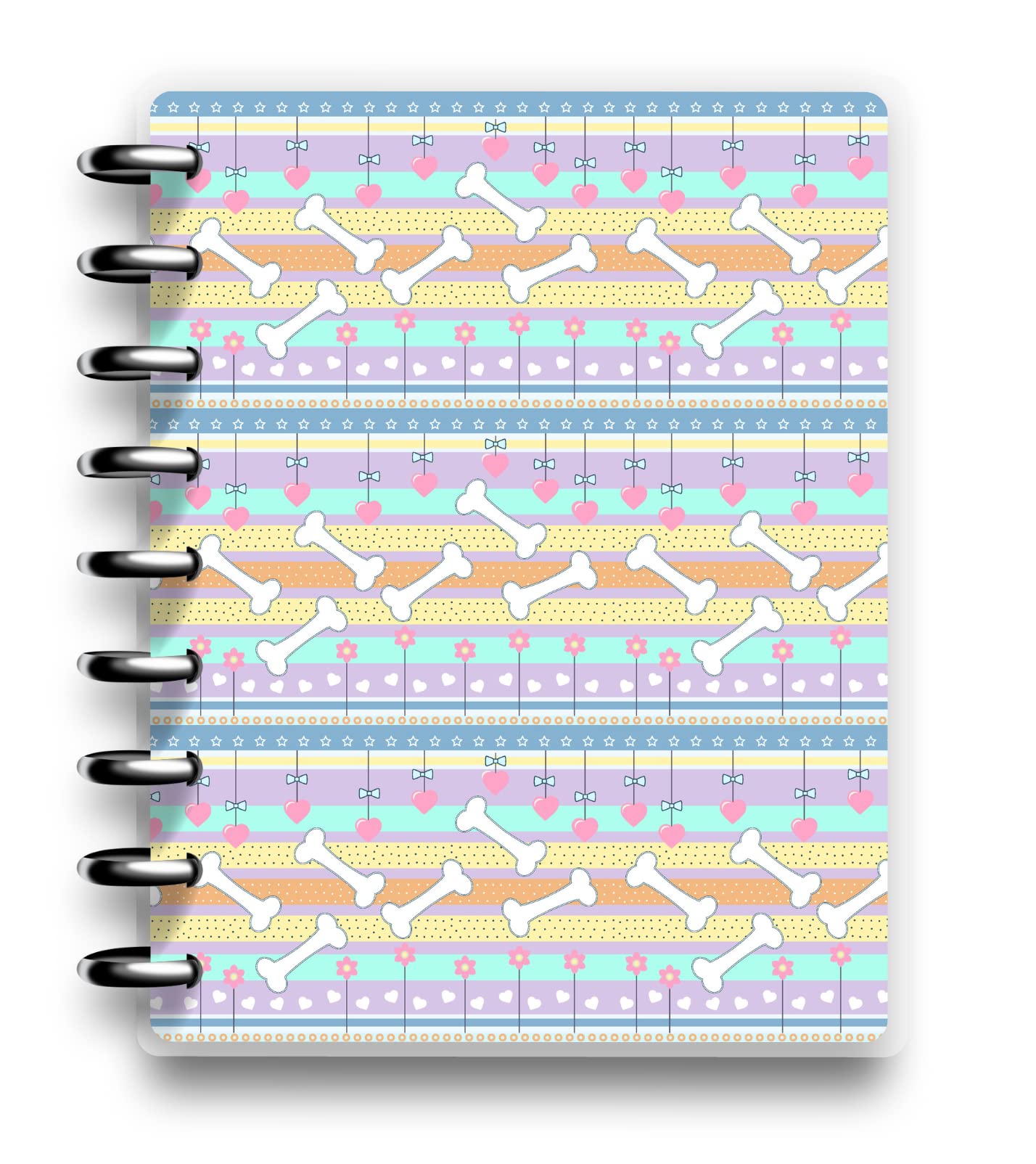 Cover for Medium Size 9-Disc Happy Planners comes with free 9, 1.25 inch black discs. Fits Medium Size Planners, NOTIQ Midi 9-Disc (L2), Inkwell Press, planner accessories (Puppy)
