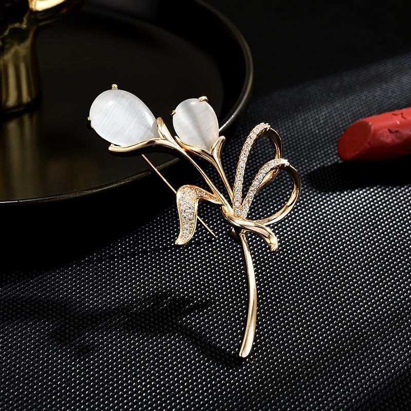Image of Flower Brooch Pin Rhinestones Pearl Flower Brooches Floral Pin Jewelry for Women Girls