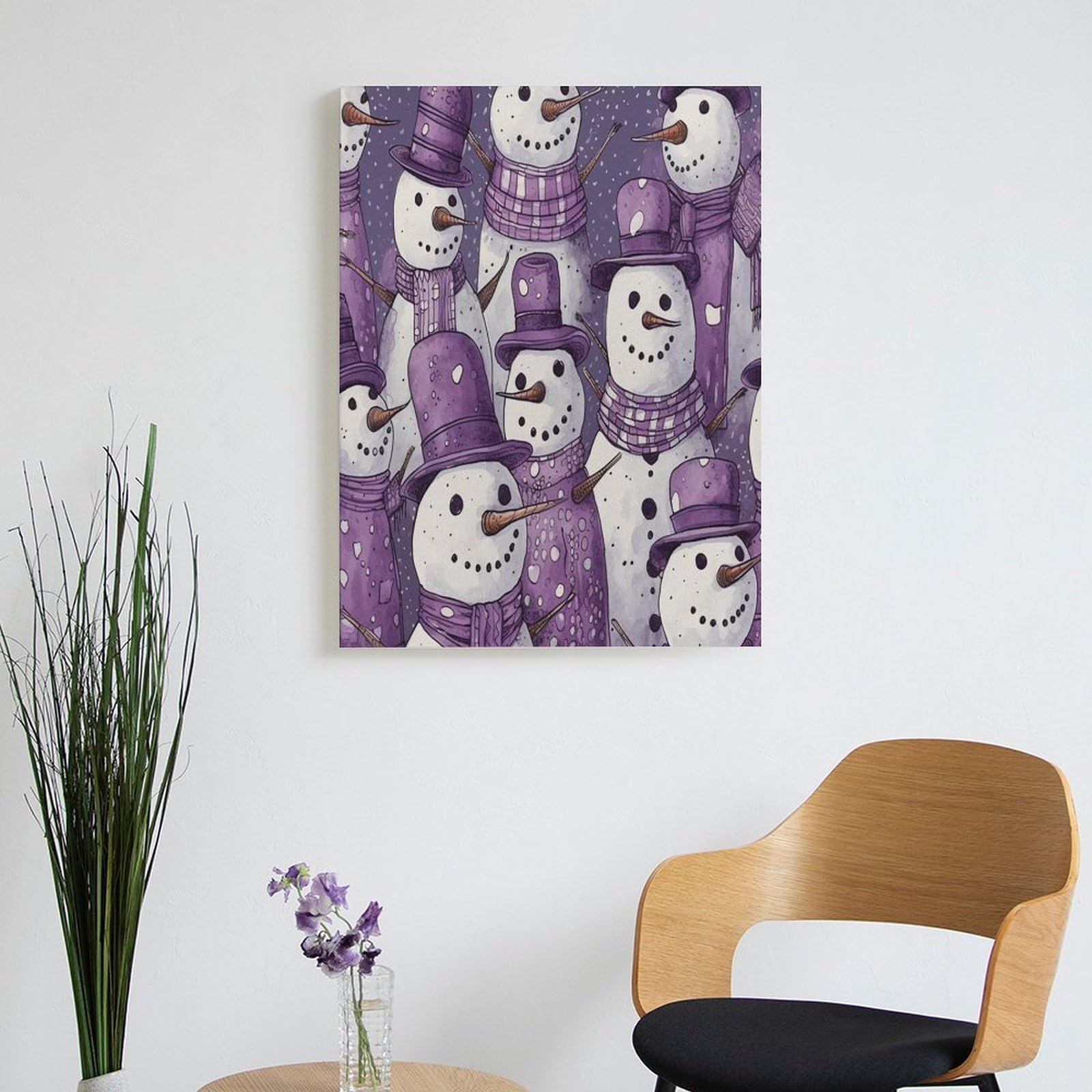 LPAGBCNU Malen nach Zahlen mit Schneemann-Muster, Malen-nach-Zahlen-Set für Erwachsene, Anfänger, Erwachsene, Malen-nach-Zahlen-Kits auf Leinwand, Acryl-Ölfarben, Gemälde mit Pinseln für Geschenk