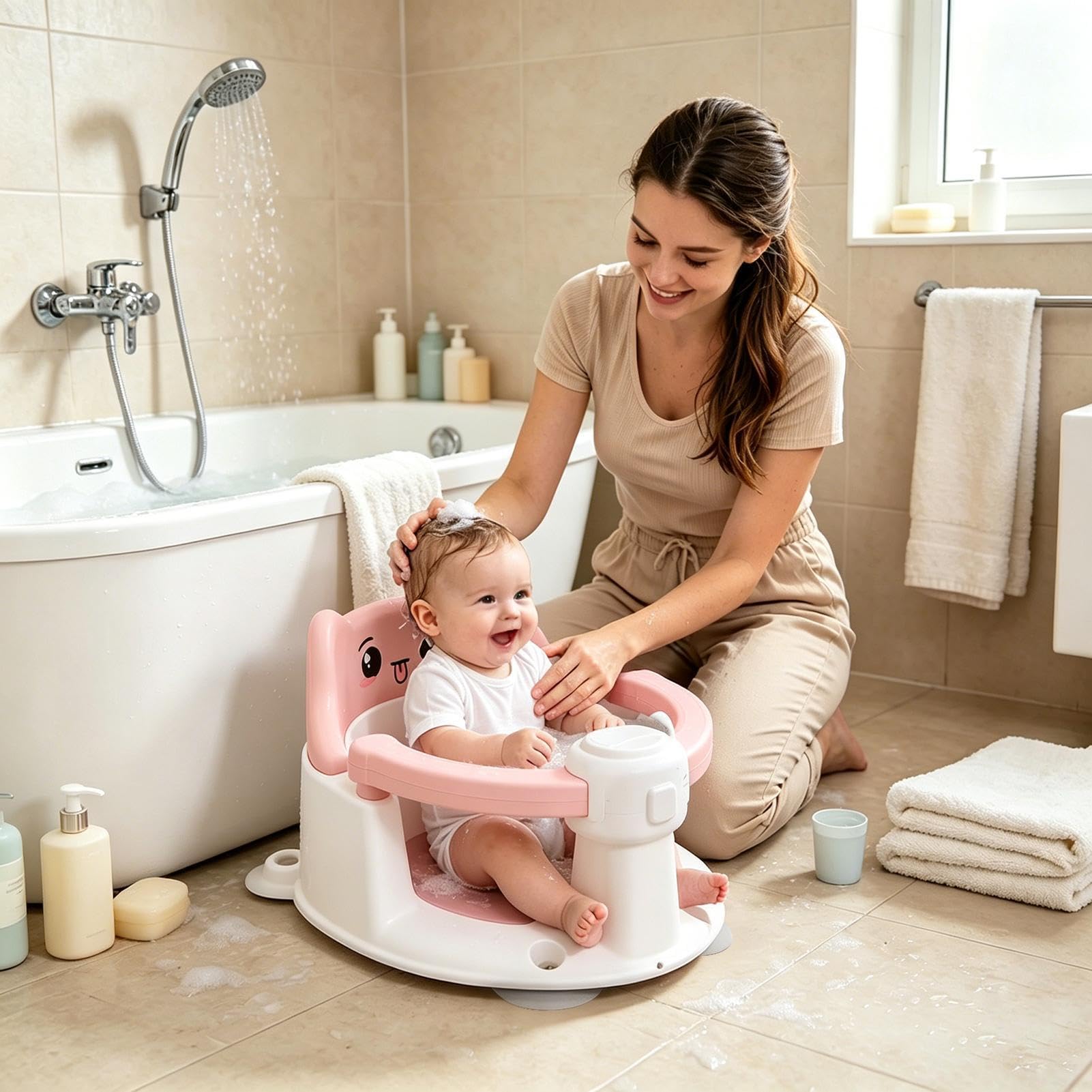 Asiento de Baño para Bebés Soporte Antideslizante Reclinable