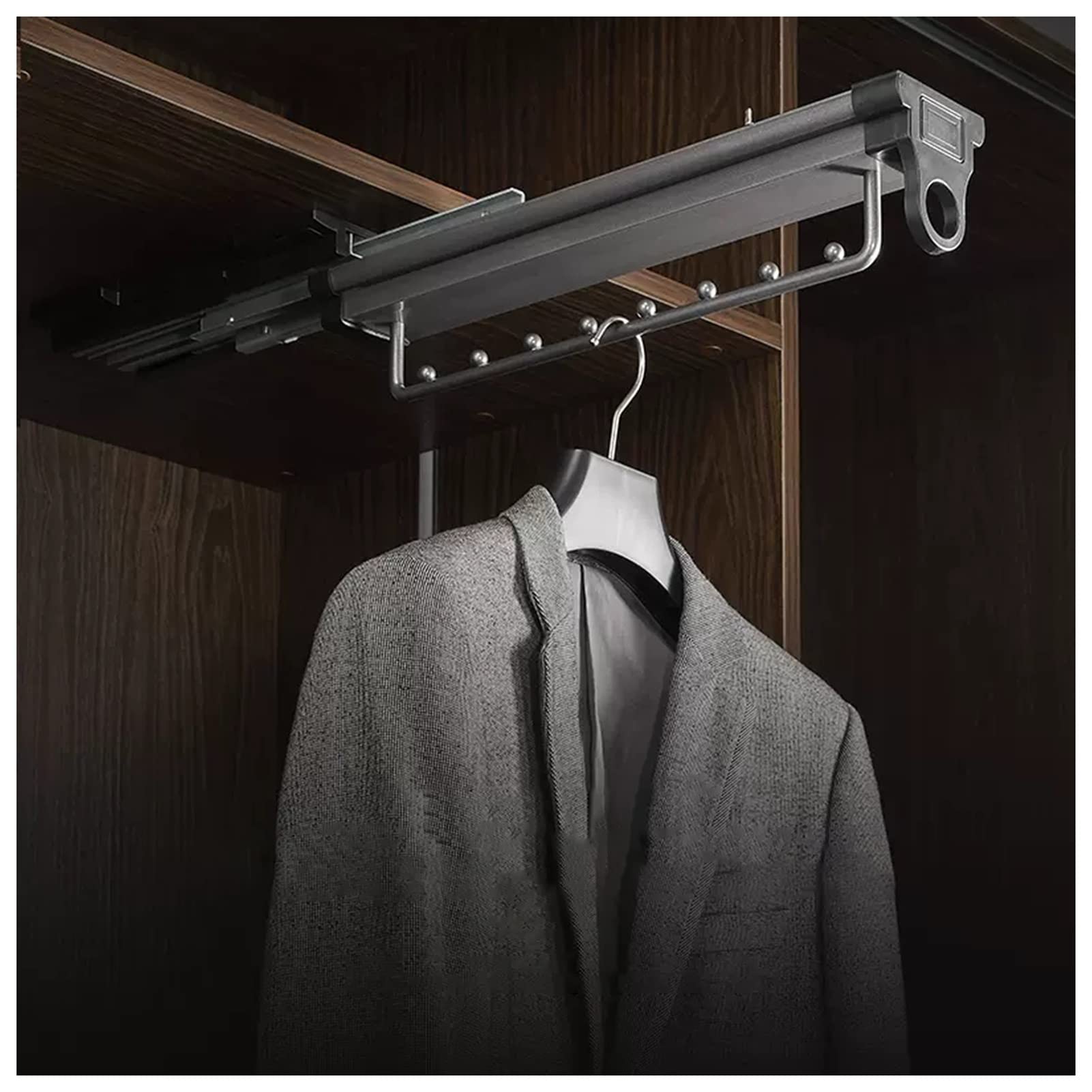Tringle de placard extensible rétractable avec support réglable robuste