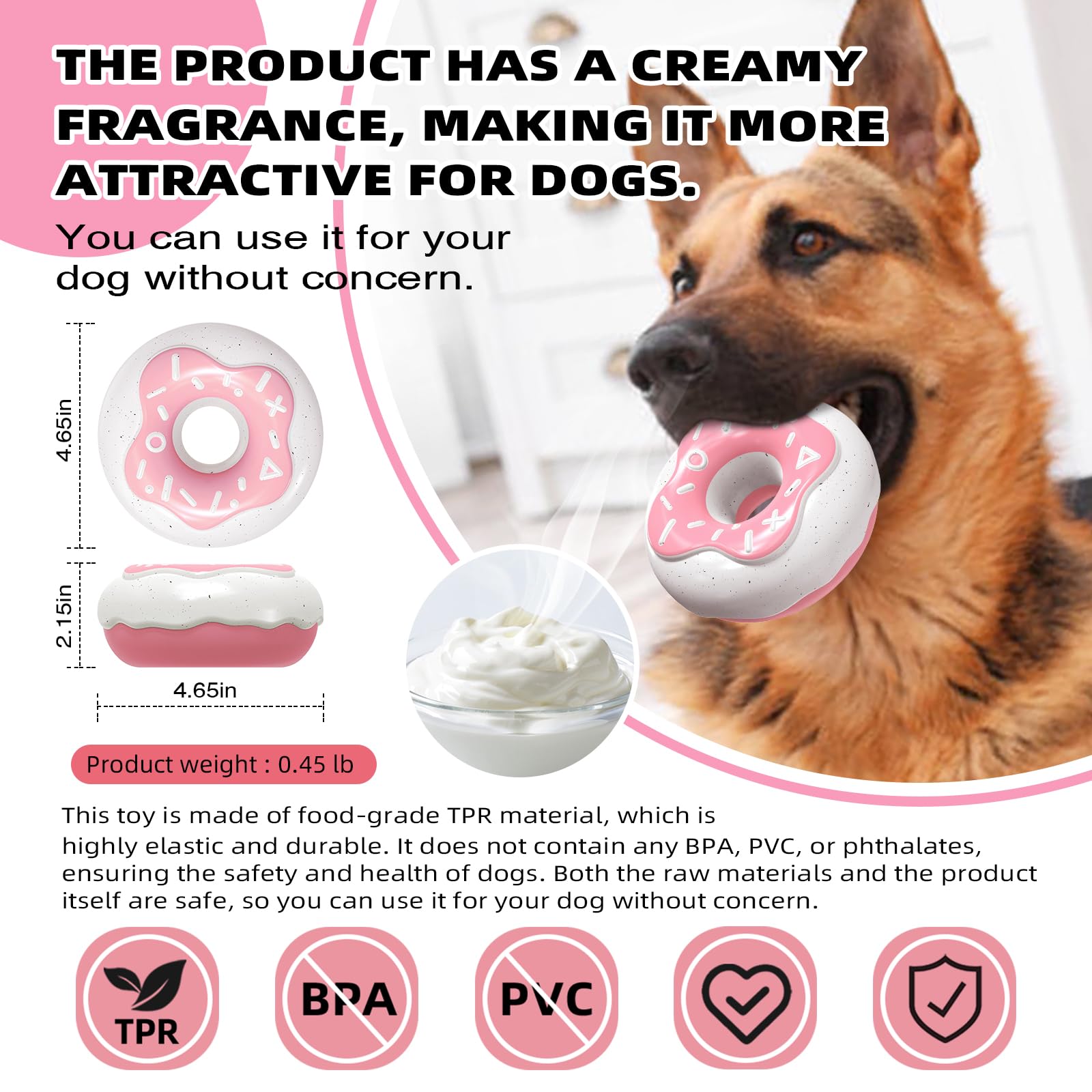 Donut Hundespielzeug Aus Naturkautschuk – Für Aggressive Kauer, Zahnende Welpen | Fast Unzerstörbar, Zahnreinigend