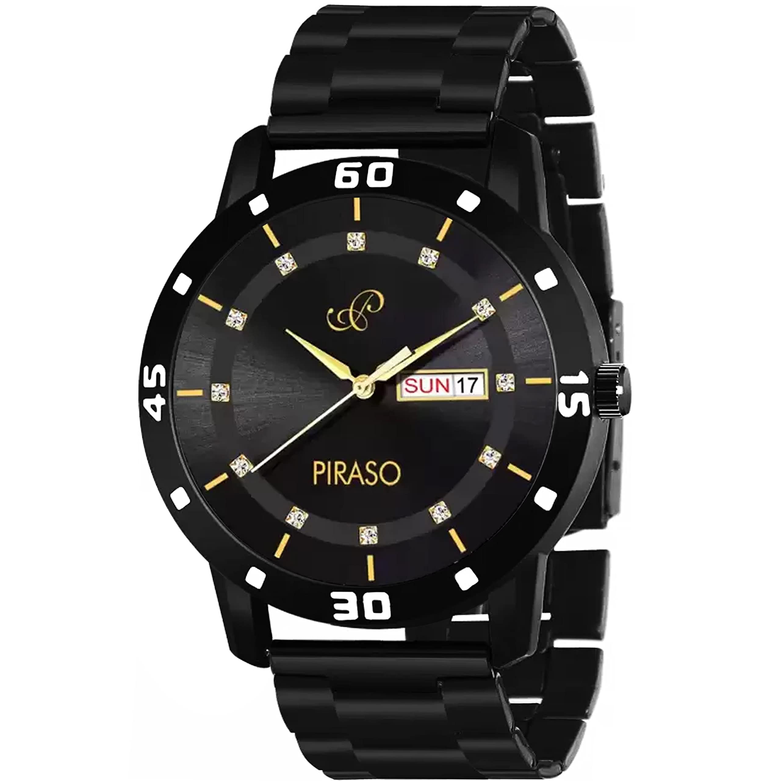 PIRASO Analog Day and Date Working Black DIAL Black Chain Watch for Men & Boys (B0BM7V9VSS) Amazon Price History, Amazon Price Tracker