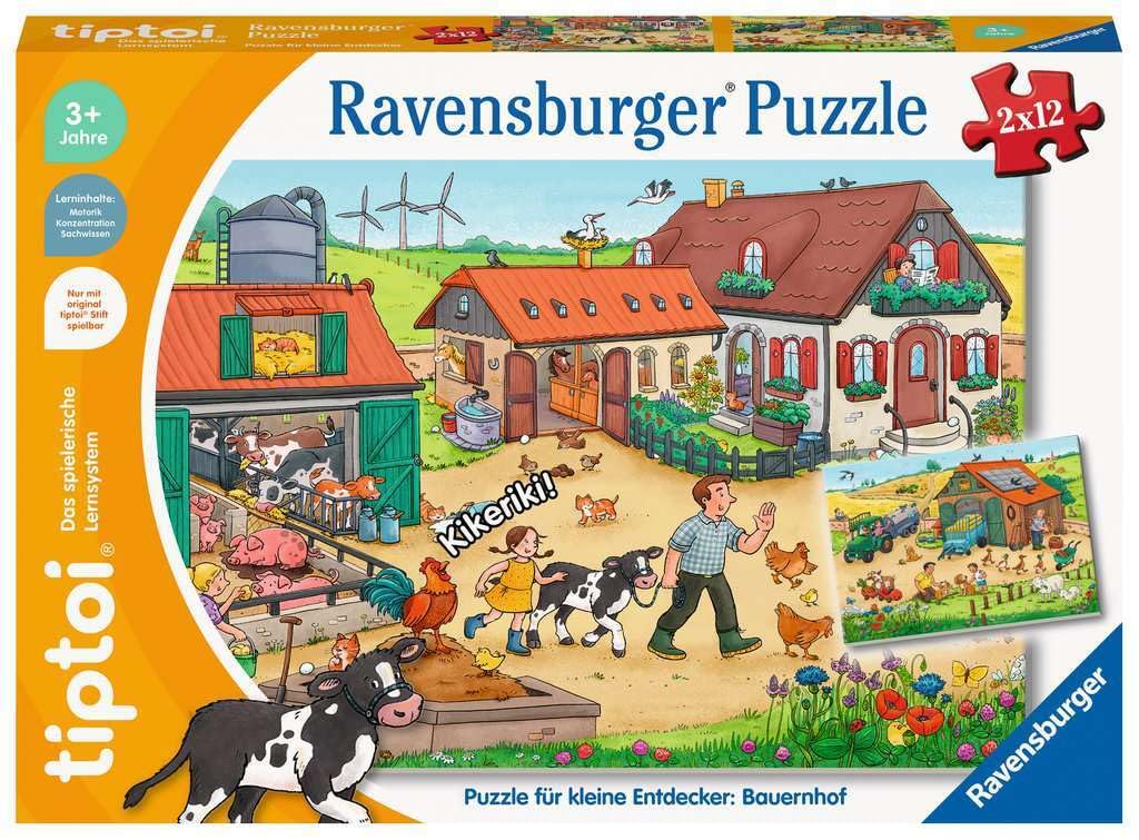 Ravensburger tiptoi® 00136 - Puzzle for Little Explorers: Farm, Puzzle for Children from 3 Years, for 1 Player