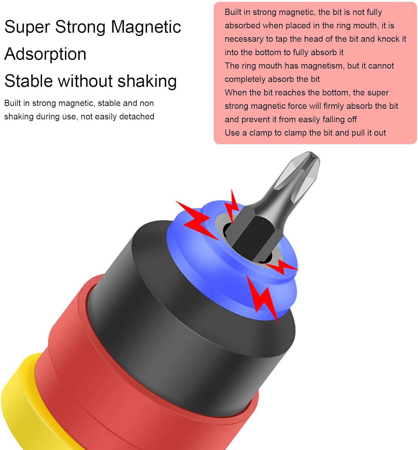 Adjustable Depth Screwdriver Bit Holder 2-8mm Adjustable Strong Magnetic Screw Setter