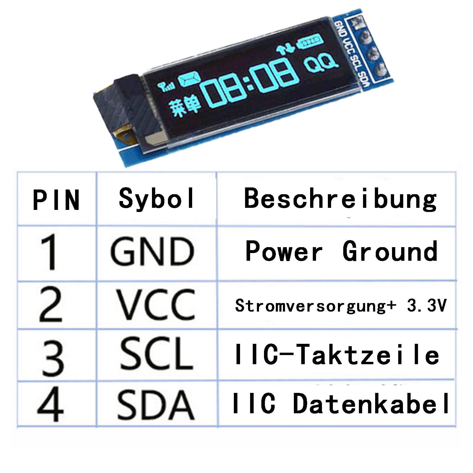 3 szt. moduł wyświetlacza OLED LCD 0,91 cala | IIC 128 × 32 wyświetlacz LCD kompatybilny z Arduino i innymi mikrokontrolerami, 3,3 V, niebieski