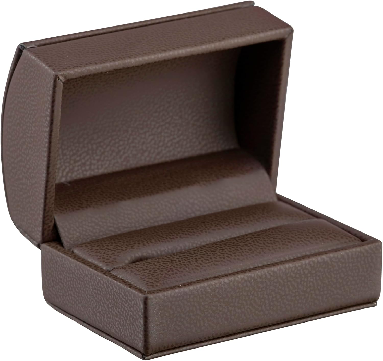 ALLUREPACK Dome-Shape Leather Double Ring Box - Ring Gift Box for Engagement, Proposal, Wedding Day - Jewelry Box with Cream Ribbed Outer Box & Matching Bow Ribbon - Small Ring Case for Men & Women image 2