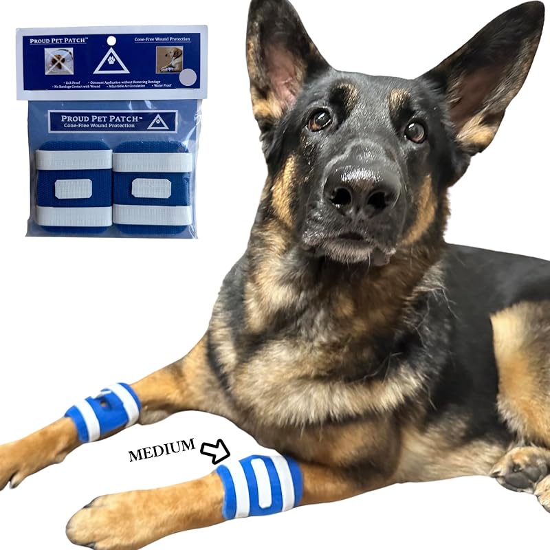 Proud Pet Patches Dog Bandage for Wound Care w/Peep Hole Cover. Bandages for Dog Hot Spots, Lick Granuloma, Stitches and Wounds. Self Adhesive Wrap Works for Paw, Tail, Legs, Foot for Dogs & Cat