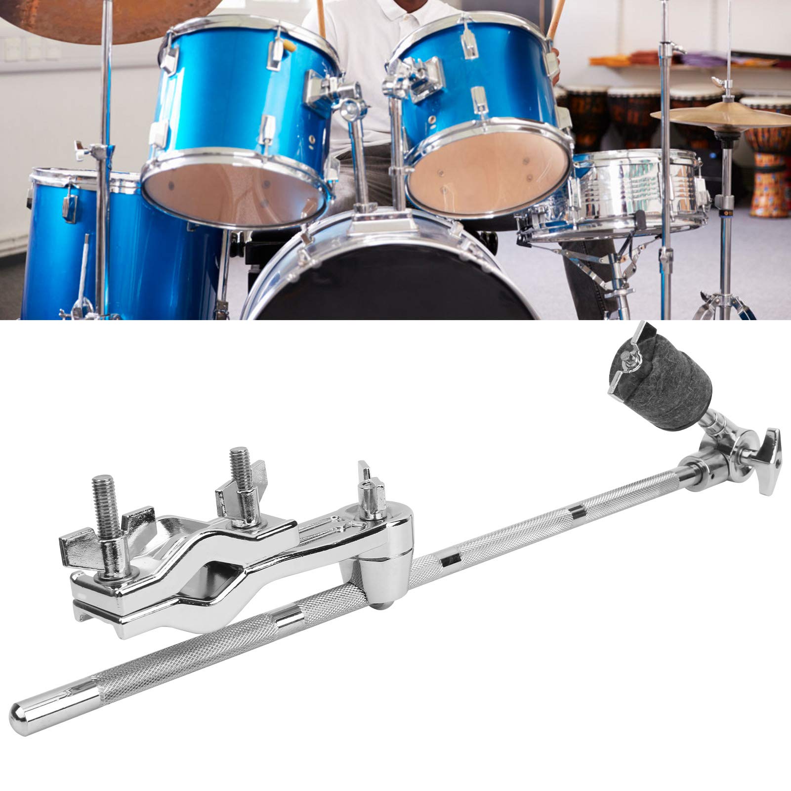 Kit de batería Abrazaderas de extensión Soporte de platillo de brazo de metal ajustable extraíble con almohadilla de fieltro Accesorios para batería accesorios de juego