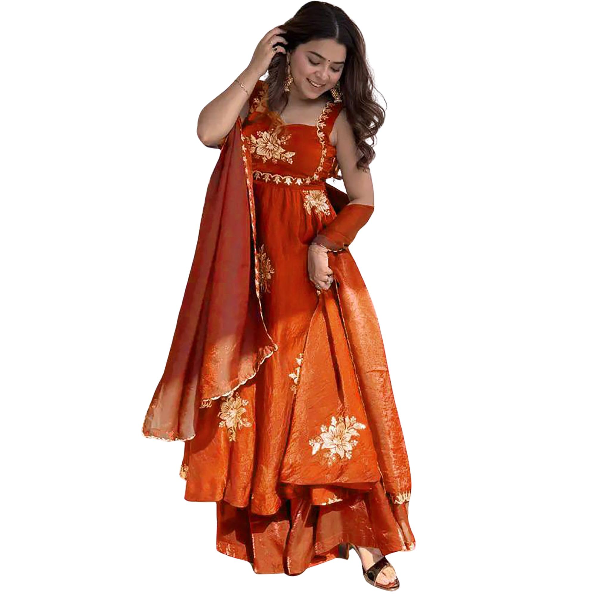 Women's Embroidered Anarkali Suit Set with Dupatta-picture-58