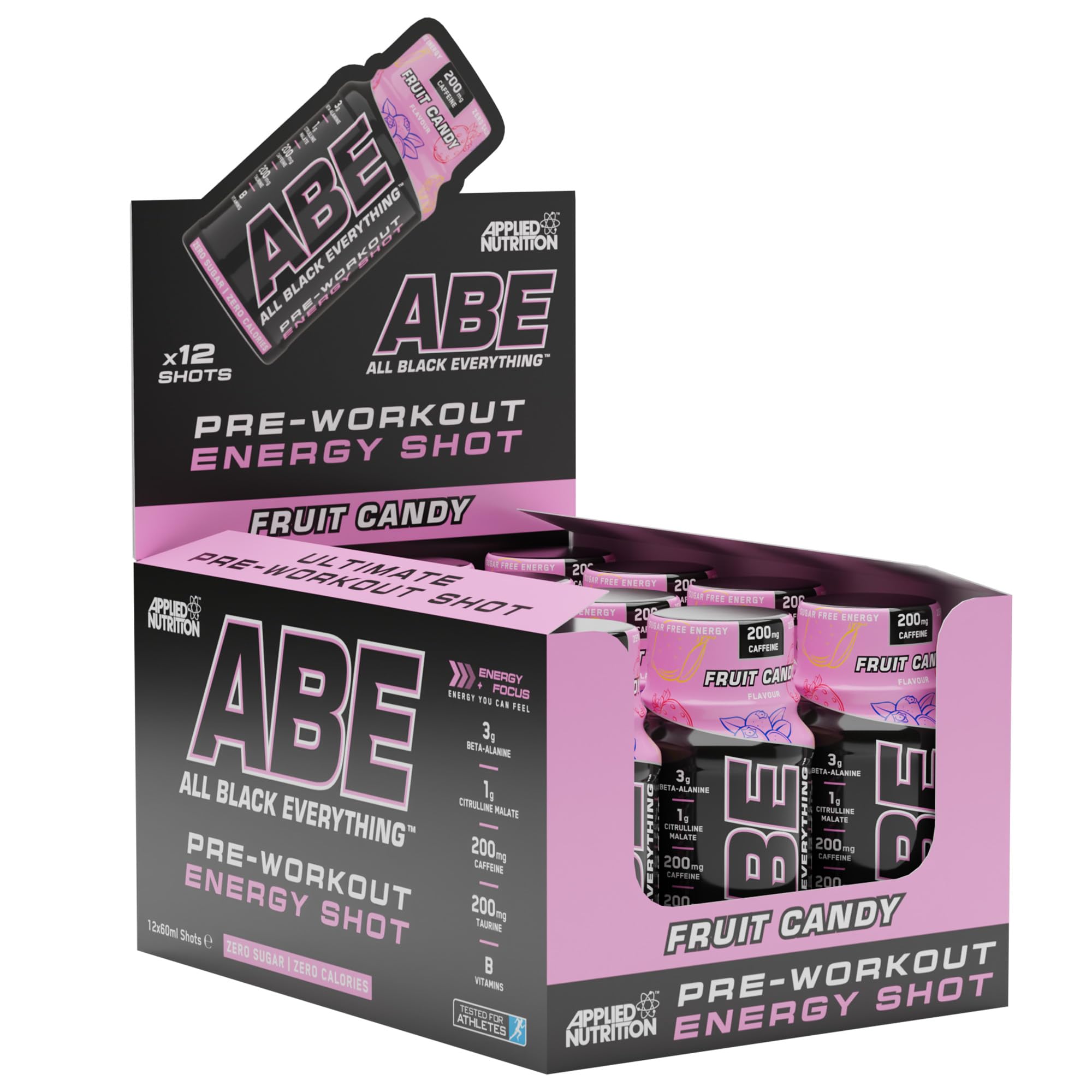 Applied Nutrition  Abe Ultimate Pre Workout Shots (12 X 60Ml) - Fruit Candy - Pack of 12