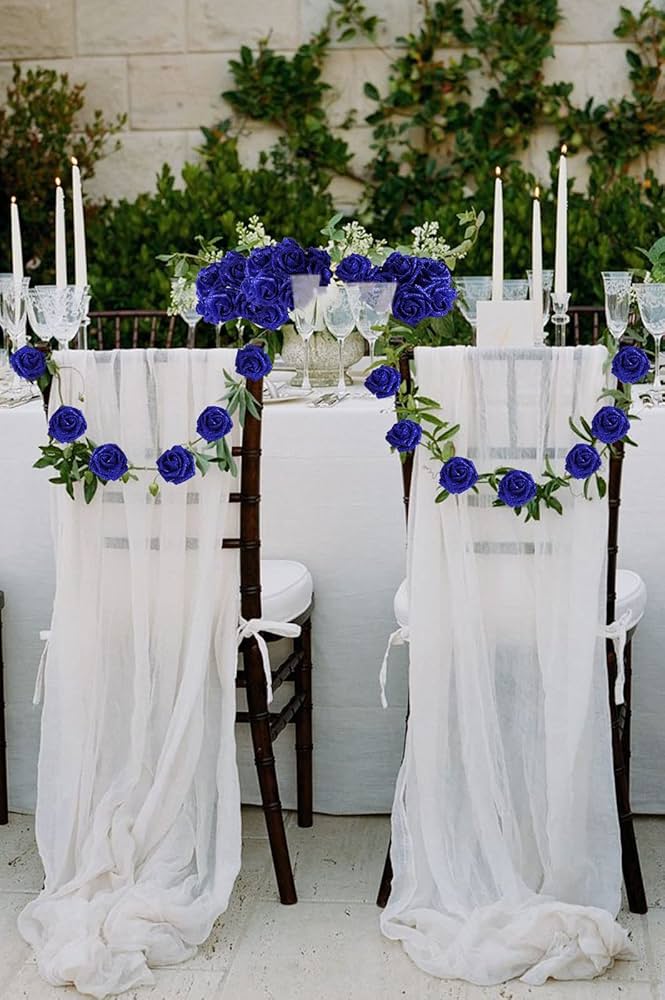 Amazon｜INSUNSIX グリッターフラワー ロイヤルブルーローズ