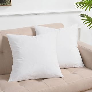 PHF 2 Pack Velvet Decorative Throw Pillow Covers, Soft Cozy Square Cushion Cover, 24x24in 60x60cm White