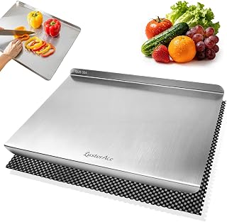 304 Stainless Steel Cutting Board with Lip, Cutting Boards for Kitchen