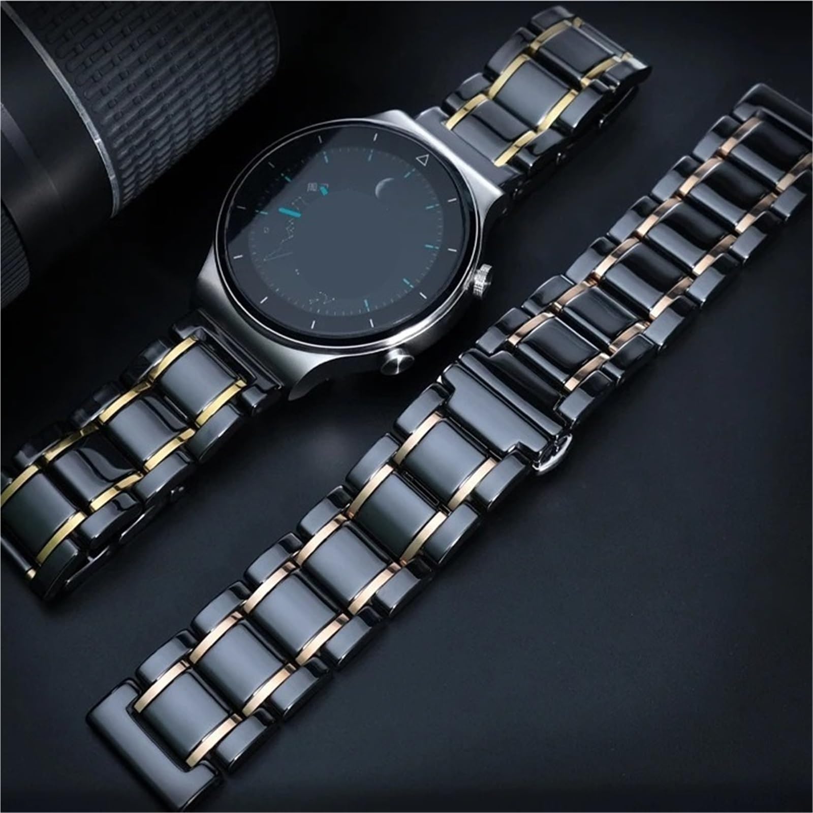 Keramik-Uhrenarmband, 18 mm, 20 mm, 22 mm, Schnellverschluss, Metall-Uhrenarmbänder, universell verstellbar