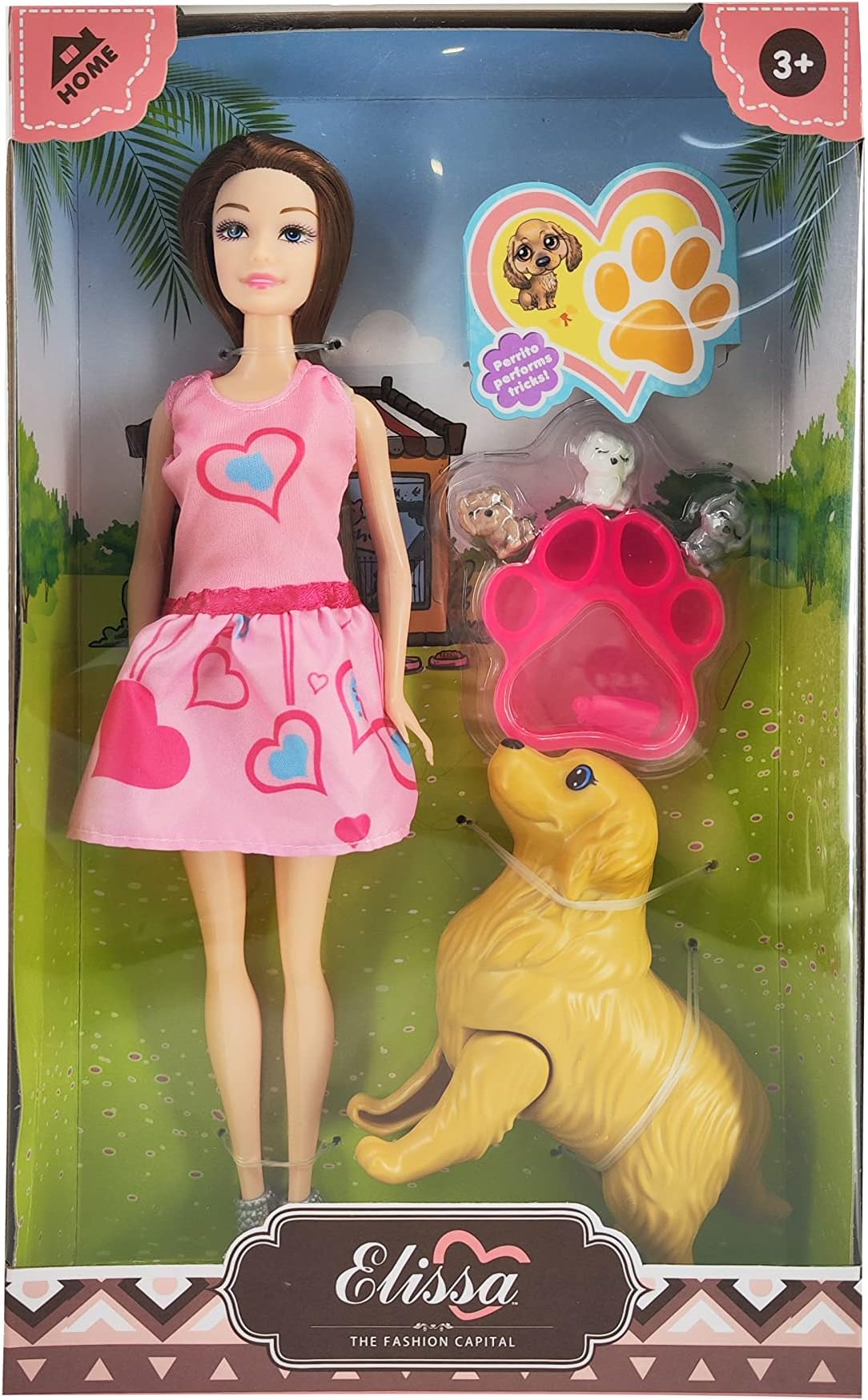 The Fashion Capital Home w/Pets Collection 11.5 Inches Basic Doll, Style II, Articulated Doll with Realistic Look, Gift for Girls Ages 3+ – Home & Pet Dolls Series