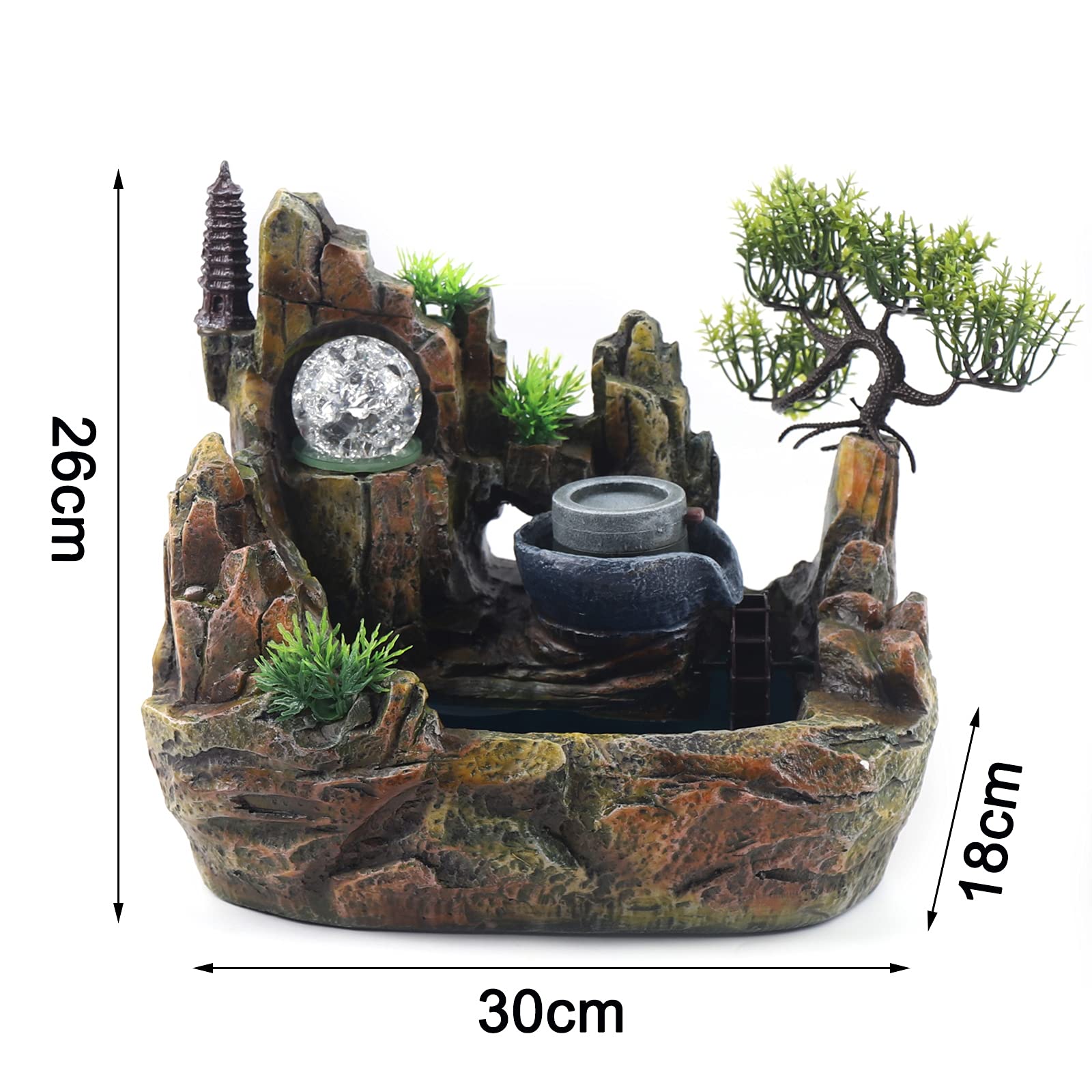 Fontaine De Table, éclairage Pour Plantes, Cascade, Fontaine De Table