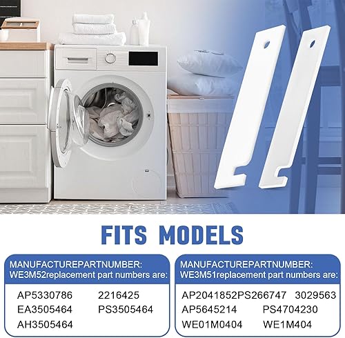 Miniatura 3 de WE3M51 WE3M52 - Kit de reemplazo de rodamientos de tambor de teflón y nailon, kit de rodamiento de tambor de secadora para secador Ge Drum Glide,
