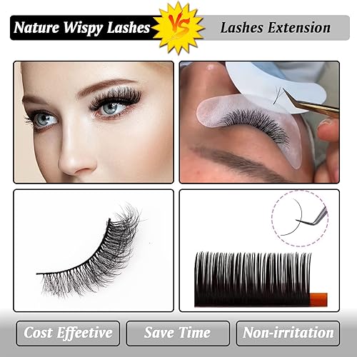 Miniatura 4 de Pestañas postizas cortas de aspecto natural, pestañas finas ojo de gato 0.472 in - 7 pares, ZG67