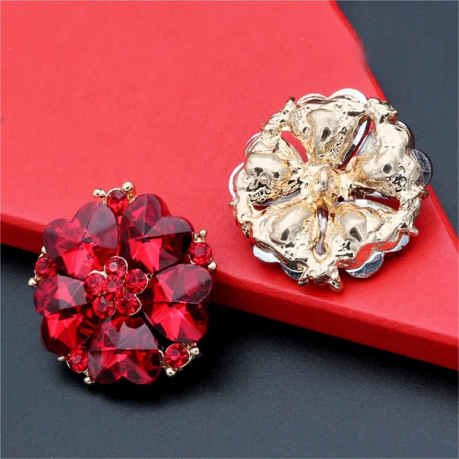 Strass à coudre, Faux boutons de perles en strass multicolores 30mm for manteau à col jupe(Purple)