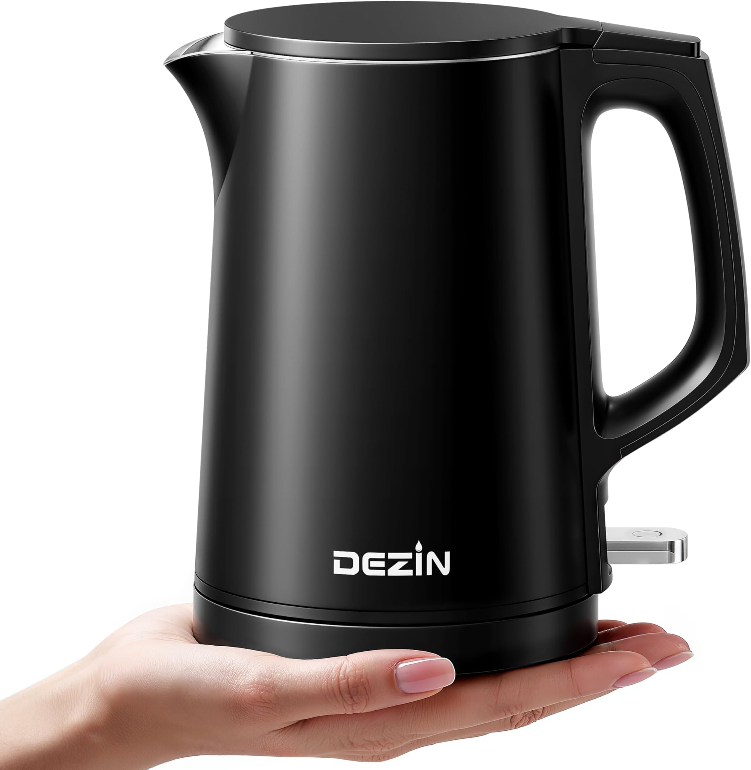 Dezin 0.8L Electric Kettle, Small Electric Kettle with Double Wall Construction, 304 Stainless Steel Electric Tea Kettle for Business Trip, Portable Travel Kettle with Auto Shut-Off