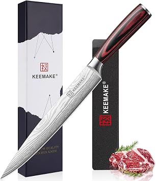 8 Inch Carving Knife for Meat, 15 Razor Sharp Edge Brisket Slicing Knife