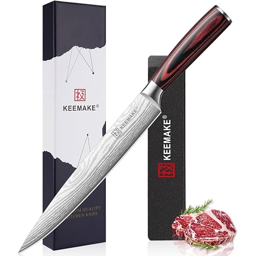 8 Inch Carving Knife for Meat, 15° Razor Sharp Edge Brisket Slicing Knife