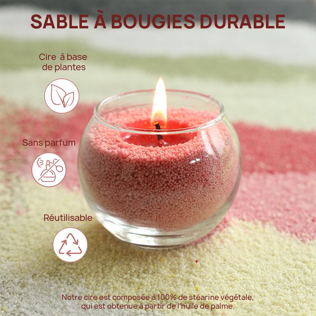 Sable à Bougie Scentoria Rose 800g Avec Mèches - Granulés De Cire Pour Bougies DIY