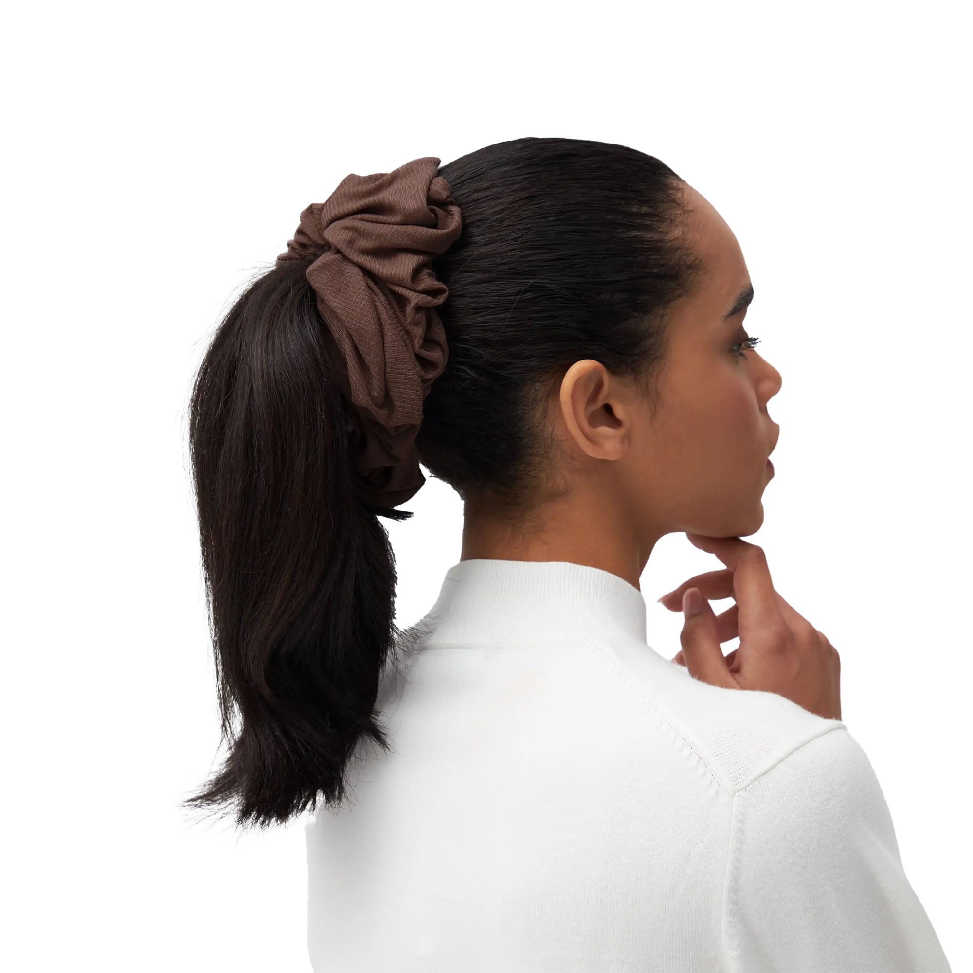 Femple Modest Scrunchies | Womens Hair Volume Scrunchie | Suitable For All Hair Types Hair Accessories (Mocha)