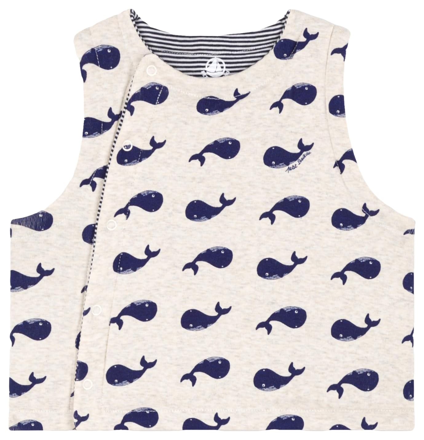 Gilet Réversible Bébé Baleines en Coton - Petit Bateau
