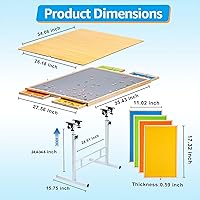 Vista 3 de Fanwer Mesa de rompecabezas de 1500 piezas con patas, ajuste de ángulo y altura con 4 cajones y cubierta de madera, tablero de rompecabezas