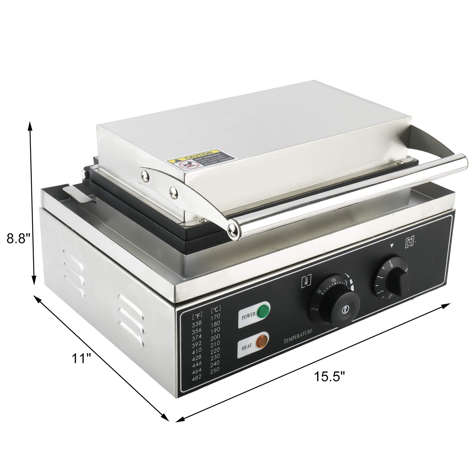 HYDDNice 10pcs Commercial Waffle Maker Rectangle Nonstick Electric Waffle Maker Machine 110V Temperature and Time Control Waffle Machine ProductName