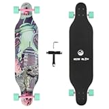 41&apos;&apos; Longboard Skateboard 8 Layer Canadian Maple Drop Through Longboards for Youths Beginners