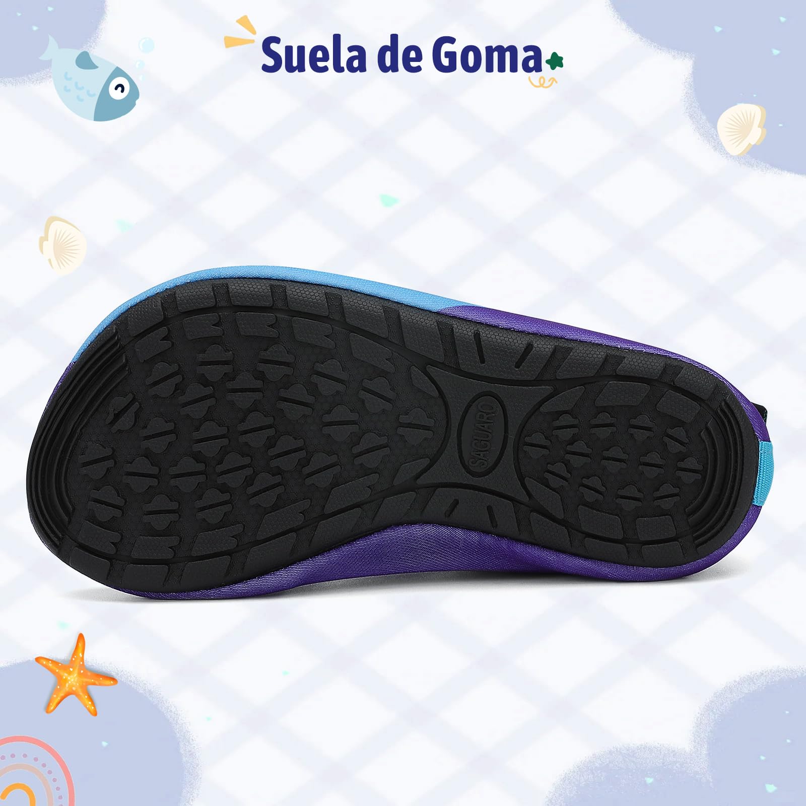 SAGUARO Unisex-Niños Escarpines Deportes acuáticos, Talla 20-37