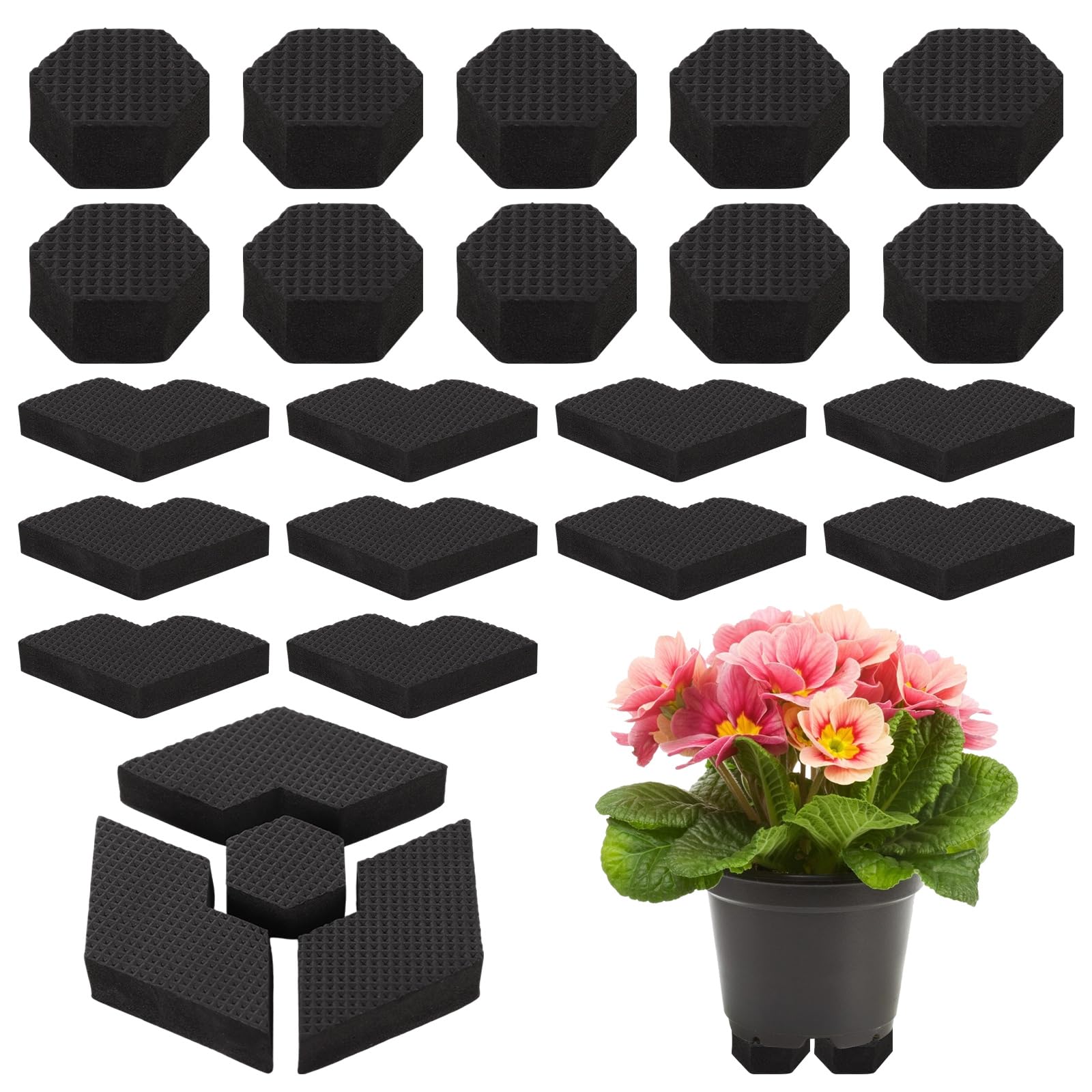Swylexn 80Pcs Plant Pot Feet Outdoor, Garden Pot Feet for Outdoor Plant Pots, Invisible Planter Feet for Garden Pots, Plant Pot Risers Outdoor, Flower Pot Feet for Outside, Indoor