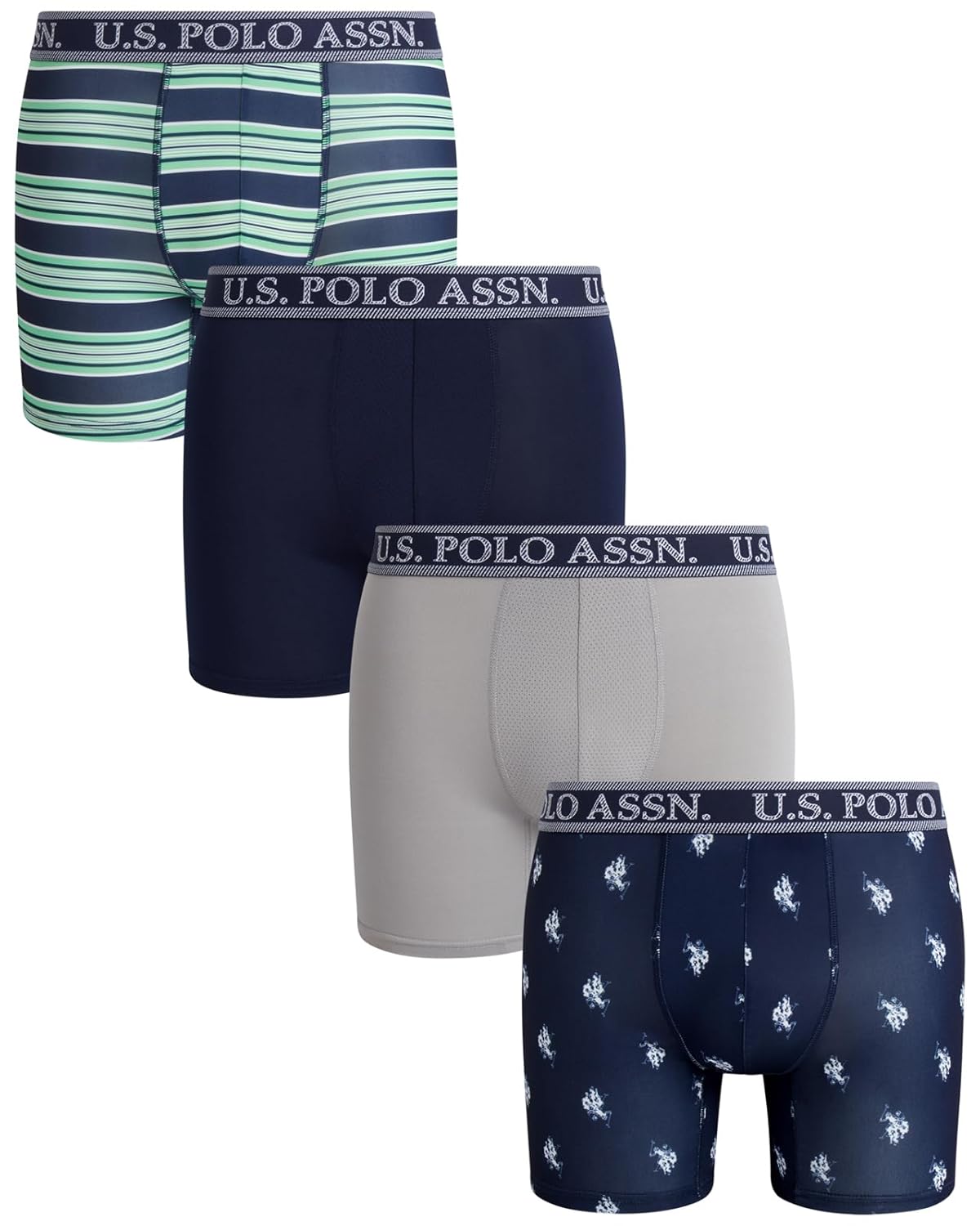 U S Polo Assn Mens Boxer Briefs - 4 Pack 6 Inseam Cotton Breathable Mens Underwear Boxer Shorts