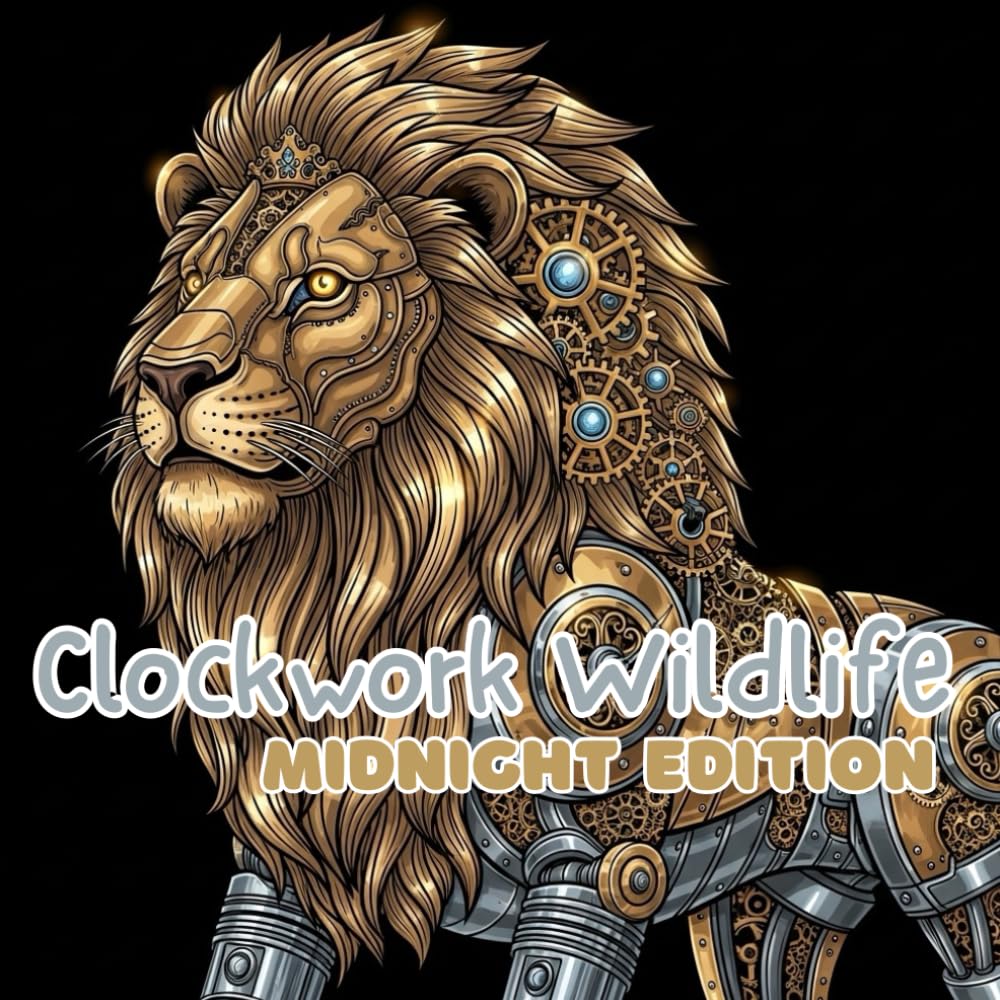 Clockwork Wildlife | Midnight Edition: Luxury Steampunk Mechanical Animal Coloring Book for Adults (Clockwork Wildlife : Luxury Steampunk Mechanical Animal Coloring Book for Adults)