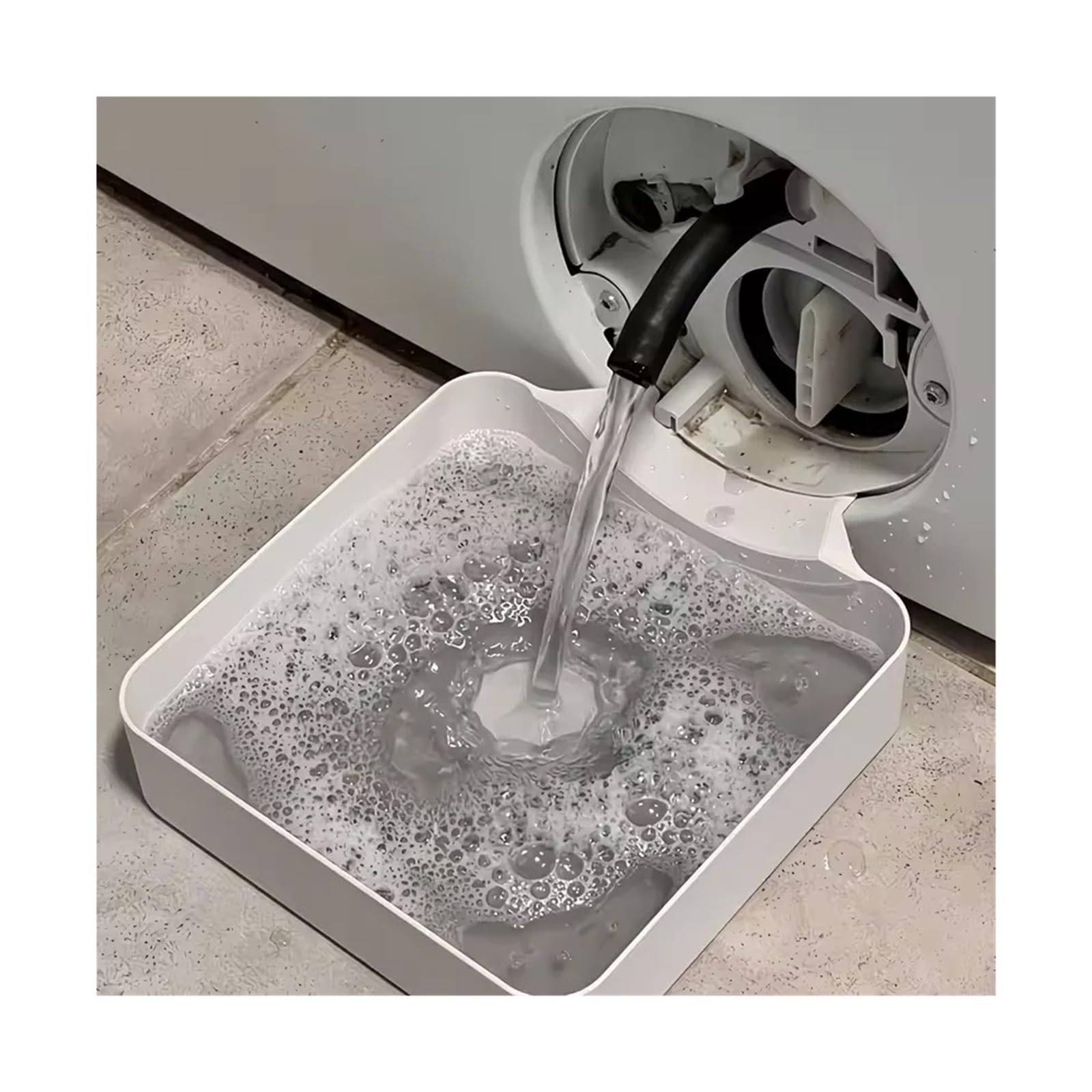 Vassoio di drenaggio for lavatrice, vassoio antigoccia for la pulizia del filtro anti-pelucchi | Il vassoio portatile for la raccolta dell'acqua raccoglie i liquidi mentre pulisce i filtri anti-pelucchi(White)