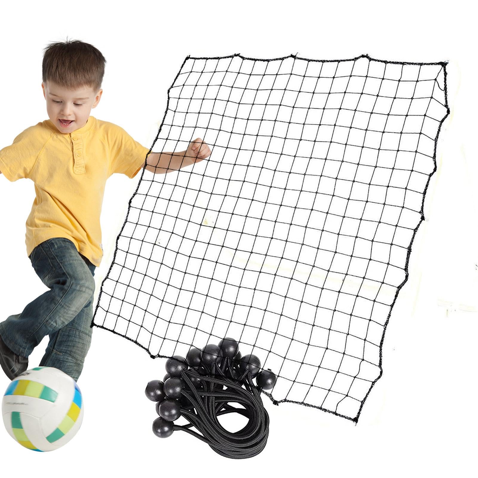 Rebound Rebounder Netto Football Rebounder, Rebounder Network | Siatka odbijająca piłki nożnej 39,37 x 39,37 | z 20 elastycznymi linami, treningiem terenowym, siatką do łapania