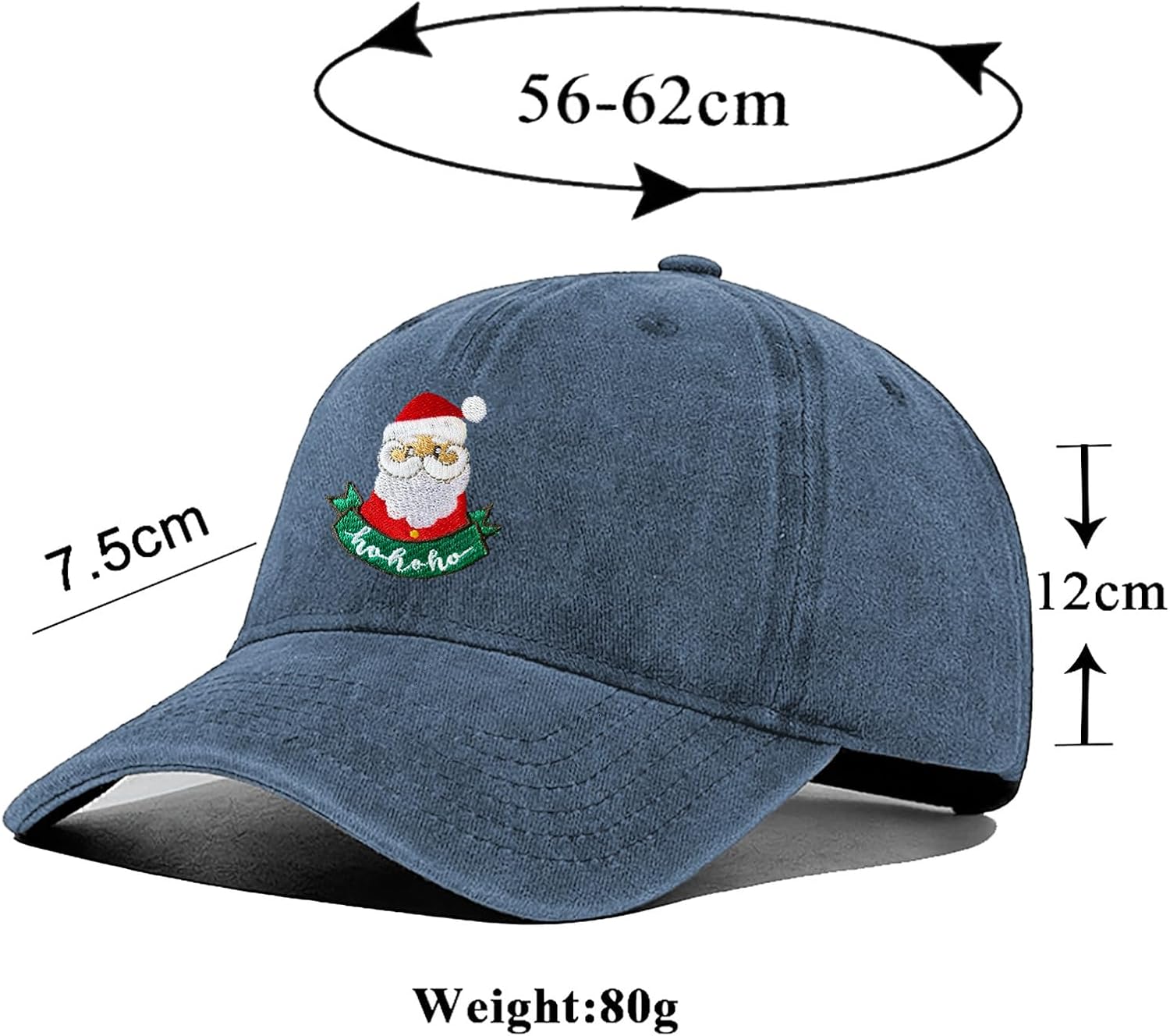 Christmas Hats for Men Women, Adjustable Embroidered Christmas Baseball Cap
