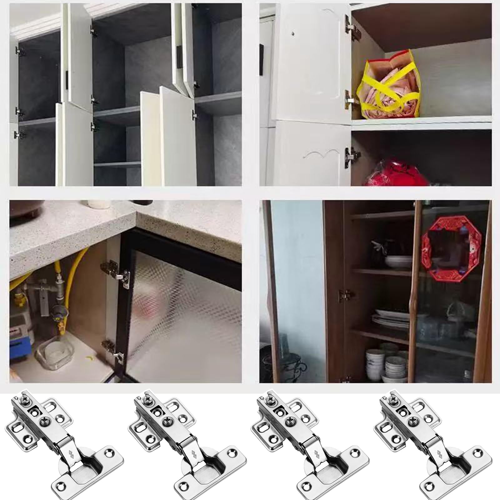 2 PCS Cabinet Hinges Kitchen Cupboard Hinges Full Overlay Door Hinges for Cabinet Door Wardrobe - Image 3