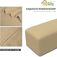 Vista 4 de Easy-Going Funda Elástica para Otomana Taburete de Almacenamiento Plegable Protector de Muebles Funda Rectangular Suave con Parte Inferior Elástica